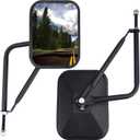 JUSTTOP Mirrors Doors Off, Side View Mirrors Compatible with Jeep Wrangler CJ YJ TJ JK JL & UnlimitedQuicker Install Door Hinge Mirror for Safe Doors Off Driving, Car Exterior Accessories- 2Pack