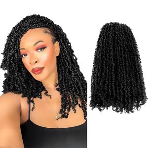 16 Inch 10 Packs Yanky Twist Crochet Hair Pre-twisted Natural Black Kinky Mini Spring Twist Plus Small Curly Senegalese Twist Braids 