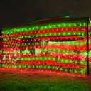 198 LED 9.8 FT*6.6 FT Net Lights Plug in, 8 Lighting Modes Mesh Light Connectable, Waterproof Christmas Net Lights Outdoor for Bushes, Wedding, Holiday, Garden, Xmas Tree Decorations(Red and Green)