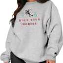 MAPICK Womens Oversized Christian Sweatshirts Fleece Crewneck Sweaters Embroidered GOD IS GOOD Casual Pullover Tops (Gray, M)