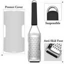 Cambom Lemon Zester Grater Three-piece Suit - Heavy Duty Kitchen Tool for Parmesan Cheese, Ginger, Garlic, Nutmeg, Chocolate, Vegetables, Fruits Stainless Steel Grater Dishwasher Safe Black