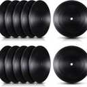 Qunclay 48 Pieces Blank Vinyl Records 7 Inch Black Vinyl Fake Albums Record for Room Wall Aesthetic Decoration Independent Aesthetics Room Decor DIY Projects