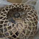 Coastal Large Woven Pendant Light Fixture 17.8 inch One-Light Rustic Basket Handmade Hemp Rope Pendant Lighting for Kitchen Island Farmhouse Living Room Dining Room