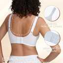 Redgray Wireless Bras for Women Seamless Minimizer Full Coverage Comfort Bralette Back Smoothing Everyday T Shirt Bra (Large, White) (White, L)
