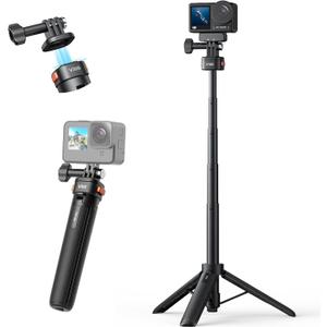 VRIG AC-04 20.8" Extendable Selfie Stick Tripod for GoPro Camera,Magnetic Quick Release Tripod for DJI OSMO Action 5Pro/4/3,GoPro Hero13 12 11 10 9,Insta 360 X5/x4/x3, Fathers Day for Gifts
