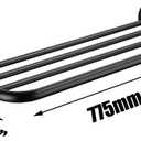 30 Inch Towel Rack with Towel Bar Holder, 2-Tier Stainless Steel Towel Shelf for Bathroom & Lavatory Wall Mounted (Black)