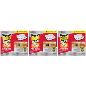 Raid Max Double Control Ant Baits, Household Use Defense System to Control Bugs, Dual Bait Technology, 8 CT Double Control Ant Baits/Box (Pack of 3 Boxes)