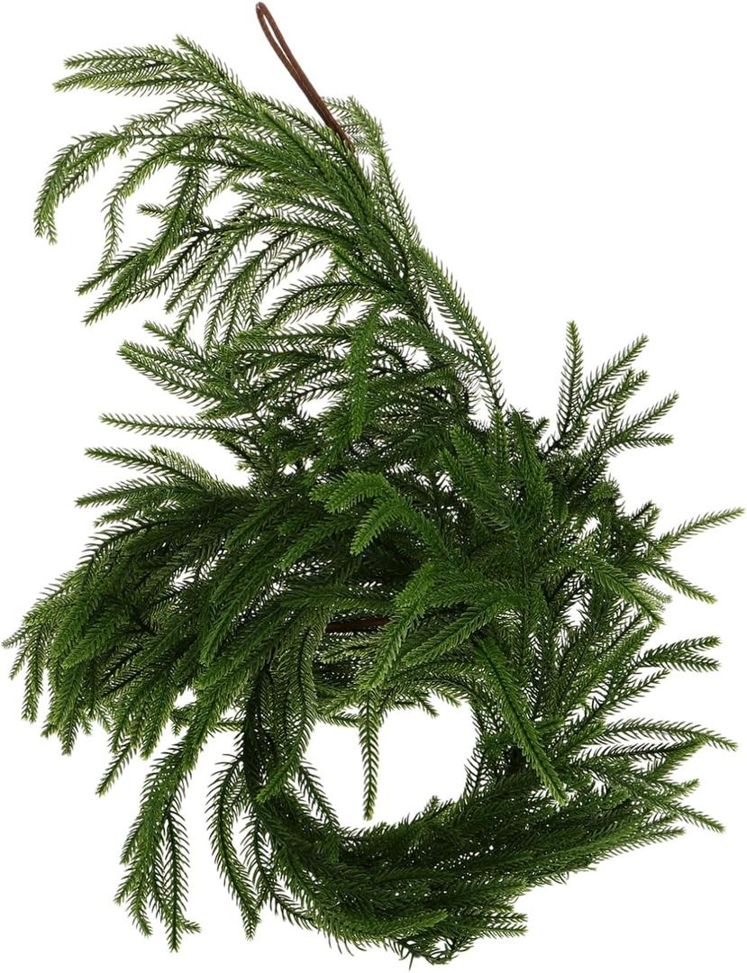 Realistic Artificial Pine Needle Garland for Christmas Decor Faux Greenery Mantle Ornament for Holiday Home Decoration and Photography Prop