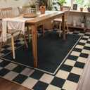 Moynesa Checkered Easy Jute Outdoor Rug 8x10 Area Rugs for Living Room, Black Washable Indoor Outdoor Patio Rug Non Slip, Large Farmhouse Carpet for Bedroom Dining Room Backyard
