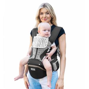 Baby Carrier Pro, MOMTORY Safety-Certified 6-in-1 Ultra Storage Baby Carrier Newborn to Toddler, Detachable Baby Holder Carrier with Hip Seat, Ergonomic Cozy Baby Front and Back Carrier for 7-50lbs (Black)