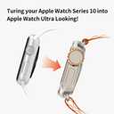 Metal Case for Apple Watch Series 10 46mm, [Turn into Ultra Style] Rugged Protective Bumper with Raised Edge Screen Protection for iWatch 46 mm with Back Cover, Original Titanium