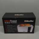 Mueller UltraToast Full Stainless Steel Toaster 4 Slice, Long Extra-Wide Slots for Bagels and Waffles, 6 Browning Levels, LED Display, Cancel/Defrost/Reheat Functions & Removable Tray, Kitchen Gadgets