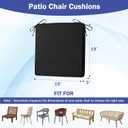 IASEAHK Patio Chair Cushions, 19" x 19" x 3" Outdoor Chair Cushions Set of 4, Waterproof Outdoor Cushions for Patio Furniture, Outdoors Seat Cushions Set of 4 with Handle and Ties, Black