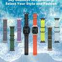 Upgraded Ocean Band Compatible with Apple Watch Ultra 3/2/1 49mm, S11/S10 46mm, 9/8/7 45mm, SE3/SE2/SE/6/5/4 44mm, 3/2/1 42mm, Metal Connector Breathable Sport Watch Strap for Men Women
