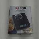 Taylor Bscula de alimentos con tapa de vidrio con botones de control tctil, capacidad de 11 libras, color negro