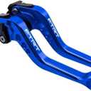 Short Brake Clutch Levers Compatible with GSXR600 1997-2003/ GSXR750 1996-2003/ SV650 2016-2021/ DL650 2011-2021/ GSR750 GSXS750 2011-2016/ GSXR1000 2001-2004/ TL1000S 1997-2001, Blue