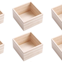 (6Pack) 6" x 6" Unfinished Wooden Box Storage Organizer Small Wooden Boxs for Art Crafts Collectibles Home Venue Decor