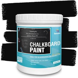 Chalkboard Paint Black Chalk Board Paint for Wood, Metal, Glass, Wall, Plaster Boards Sign, Frame, Interior/Exterior, All-in-One Primer & Top Coat, Black Matte Finish, Acrylic, Non-Toxic, 250g, 9 Fl Oz (Pack of 1), EXP 06/15/2027
