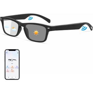 AI Smart Glasses for Men & Women with Chat GPT, AI Translation Bluetooth Glasses with 165+ Languages, Color-Change Lenses - UV & Blue Light Protection, Hands-Free Calls for Travel Meetings Business
