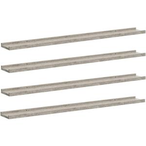 vidaXL Wall Shelves 4 pcs Concrete Gray 39.4"x3.5"x1.2, 100 x 9 x 3 cm/4x