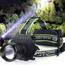 BUD K Rechargeable LED Headlamp, 1000 Lumens Super Bright Headlamp Flashlight with Motion Sensor, 8 Modes, 135Adjustable, IPX7 Waterproof Head Lamp for Camping, Running, Climbing, Hiking (Green)