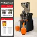 Cold Press Juicer Machines Slow Masticating High Yield Pulp separation Can make fruit ice cream Multi-Functional for Home Commercial Use Wide Feed Chute (Black)