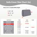 Yoovat Couch Cushion Covers for Sofa Couch Covers Wear-Resistant Universal Sofa Cover Washable Stretch for Sectional Slipcovers (Texture-Light Gray,Back Cover L)
