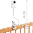 Baby Monitor Clip Mount Compatible with HelloBaby Monitor HB6550 / HB65 / HB66 / HB248, 15.7inch Flexible Gooseneck Hello Baby Camera Mount,Baby Camera Holder Stand with 2 Adapters