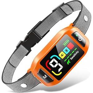 GUIFAG Bark Collar AI Dual-Detection, Instant Quiet Anti Bark Device 4 Training Modes, 30-Day Battery, One-Click Peace, 9-Level Sensitivity Automatic Dog Bark Collar for Large Medium Small Dogs, Orange