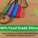 2 x Sensory Necklace  Best for Kids or Adults That Like Biting or Have Autism  Perfectly Textured Silicone Chewy Toys - Chewing Pendant for Boys (5-Pack)