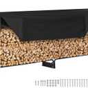 VEVOR 8.5FT Outdoor Firewood Rack with Cover, 102x14.2x46.1 in, Heavy Duty Firewood Holder & 600D Oxford Waterproof Cover for Fireplace, Patio, Indoor/Outdoor Log Storage Rack for 1/2 Cord of Firewood