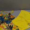 WDIRARA Women's Plus Size 2 Piece Tropical Print Tankini Swimsuits Criss Cross Bathing Suit 1XL