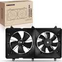 A-Premium Engine Radiator Cooling Fan Assembly Compatible with Honda Models - Accord 2003 2004 2005 2006 2007 2.4L - Replace# 19020RAAA01, 19030RAAA02