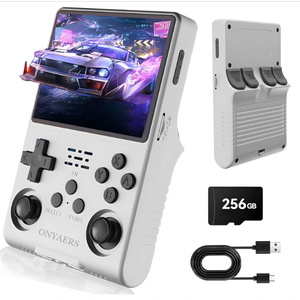 R40s Pro Handheld Game Console, Retro Gaming Console with 3.5-in IPS Screen, 256GB Memory Built-in 30,000 HD Video Games, Portable Video Game Consoles with 3800mAh Battery (White)