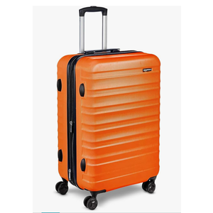 Amazon Basics 26" Hardside Medium Checked Luggage, Hardshell Suitcase With Wheels, Expandable For Up to 15% More Space, With Scratch-Resistant Surface, Four Multi-directional Wheels, Orange