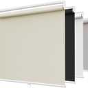 SUNFREE Cordless Blackout Roller Shades, 39"W x 72"H Beige Blinds for Windows & Front Door, Spring System Pull Down Shades UV Protection for Room Darkening, Child Safety Privacy for Bedroom, Bathroom