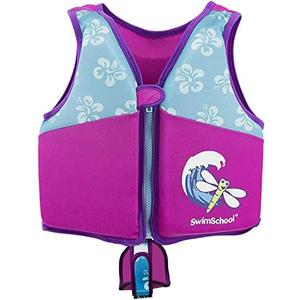 SwimSchool Kids Swim Trainer Vests for Toddlers Ages 4-6 – Boys/Girls – Multiple Colors/Styles – Learn to Swim Floaties