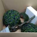 3 Ft Artificial Double Ball Boxwood Lavender Topiary Tree; UV-Resistant Artificial Shrub Suitable for Indoor and Outdoor use on porches and in Gardens as an Imitation Evergreen Shrub
