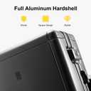 LEVEL8 Aluminum Zipperless Luggage 20 Inch, Carry on Suitcases with Wheels, Dark Grey