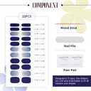 2 x MOOYIYAN Gloss Nail Strips|Uv Free|22 Pcs,Gel Nail Stickers|Long Lasting Two Weeks and Easy to Apply&Remove|Dazzle Blue