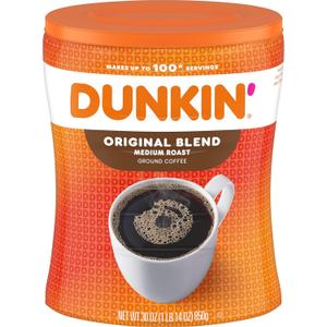 Dunkin' Original Blend Medium Roast Ground Coffee, 30 Ounce, No BB Date