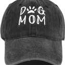 Baseball Cap for Women Men Adjustable Vintage Washed Cotton Distressed Baseball Snapback Caps (Black)