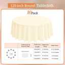 10 Pack Round Tablecloths - 120 Inch Beige Polyester Cover, Stain and Wrinkle Resistant Washable Fabric Cloth for Wedding Banquet Parties