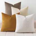 a moment Waterproof Throw Pillow Covers Set of 4,18x18 Inch Outdoor Stain Resistant Pet Friendly Pillowcases Cushion Covers for Patio Sofa and Living Room, Brown