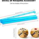 Mahjong Racks with Pushers, Clear Acrylic American Majiang Tile Racks, Enhanced Mah Jongg Tile Holders Set of 4 with 3 Goldern Dics (Colors), 18.5 x 3.1 x 1.18 inches