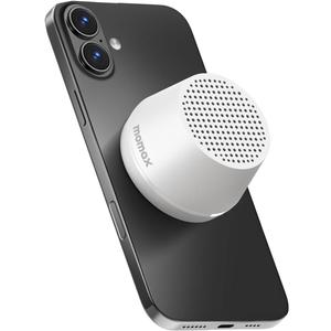MOMAX Mini Portable Bluetooth Speaker - Magnetic Waterproof Speaker with Balanced Sound, 12H Playtime, Indoor Speaker True Wireless Stereo Pairing for Home, Bedroom, Bathroom, Gift Ideas, White