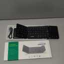 Samsers Foldable Bluetooth Keyboard with Touchpad - Portable Wireless Keyboard with Holder, Rechargeable Full Size Ultra Slim Pocket Folding Keyboards for Android Windows iOS Tablet & Laptop - Black (1-Device)