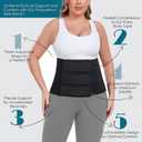 Postpartum Belly Band Abdominal Binder Post Surgery, for Natural Delivery & C-Section Recovery, 9.7" High Adjustable Compression Belly Wrap,Polyester Made with Bamboo Charcoal Fiber(Black, Large)