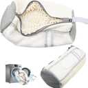 Shoe Washing Machine Bag,2 Pcs Shoe Washing Bag for Dryer & Washer, Reusable Laundry Shoe Bag for All Shoes Sizes, Independent Insole Compartment With Side Mesh (White)