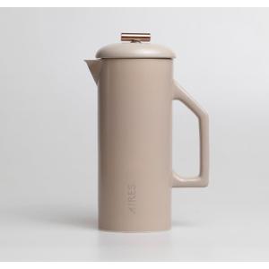 AIRES Ceramic French Press Coffee Maker  34 oz Heat-Retaining Stoneware  Elegant Neutral Color  Inspired by Buenos Aires Coffee Culture  Gift-Ready with Barista Brewing Guide (Taupe)